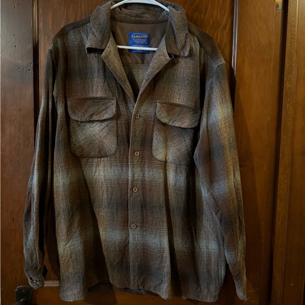Pendleton Men's Tan and Brown Plaid Button-Down